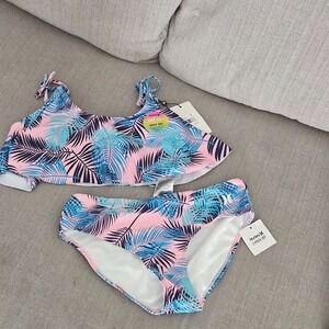 Hurley X-Large 13-15 years girls youth bikini set swimwear tropical blue pink